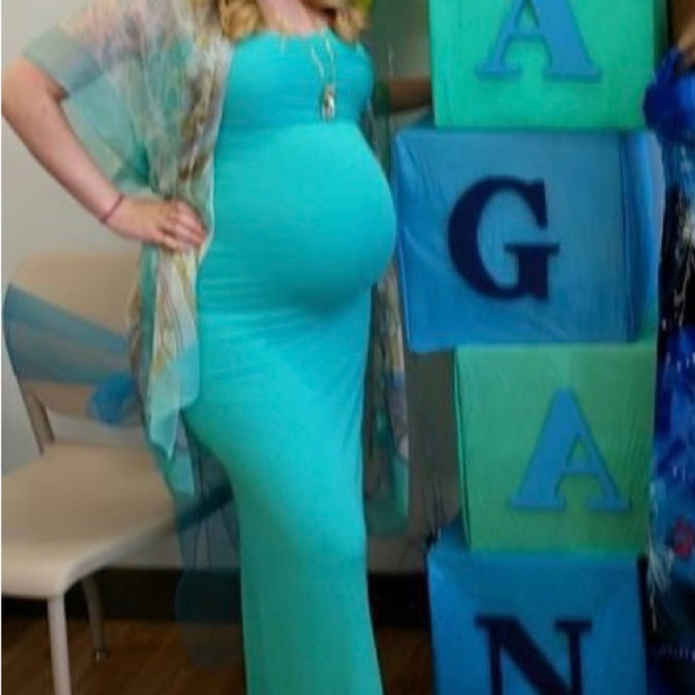 Maternity dress mint 39/43 bust custom dress stretchy